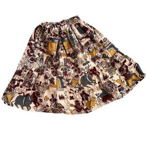 Vintage Handmade Novelty Print Midi Maxi Skirt